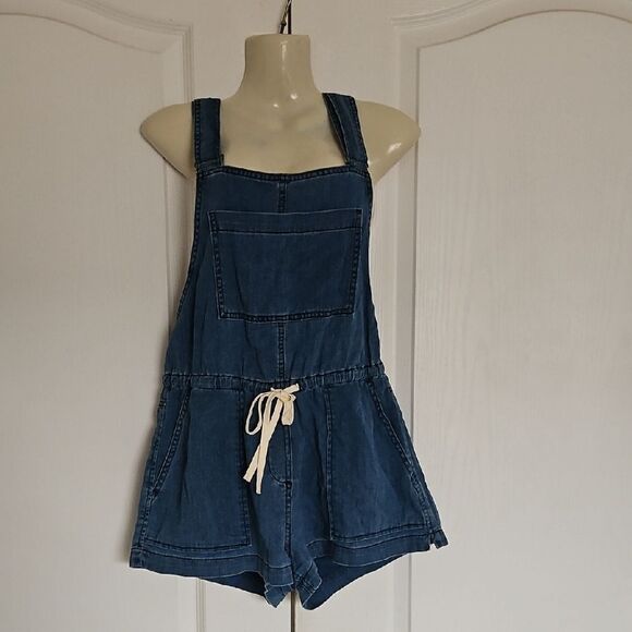 Blue Denim Overalls with Drawstring - Picture 1 of 16